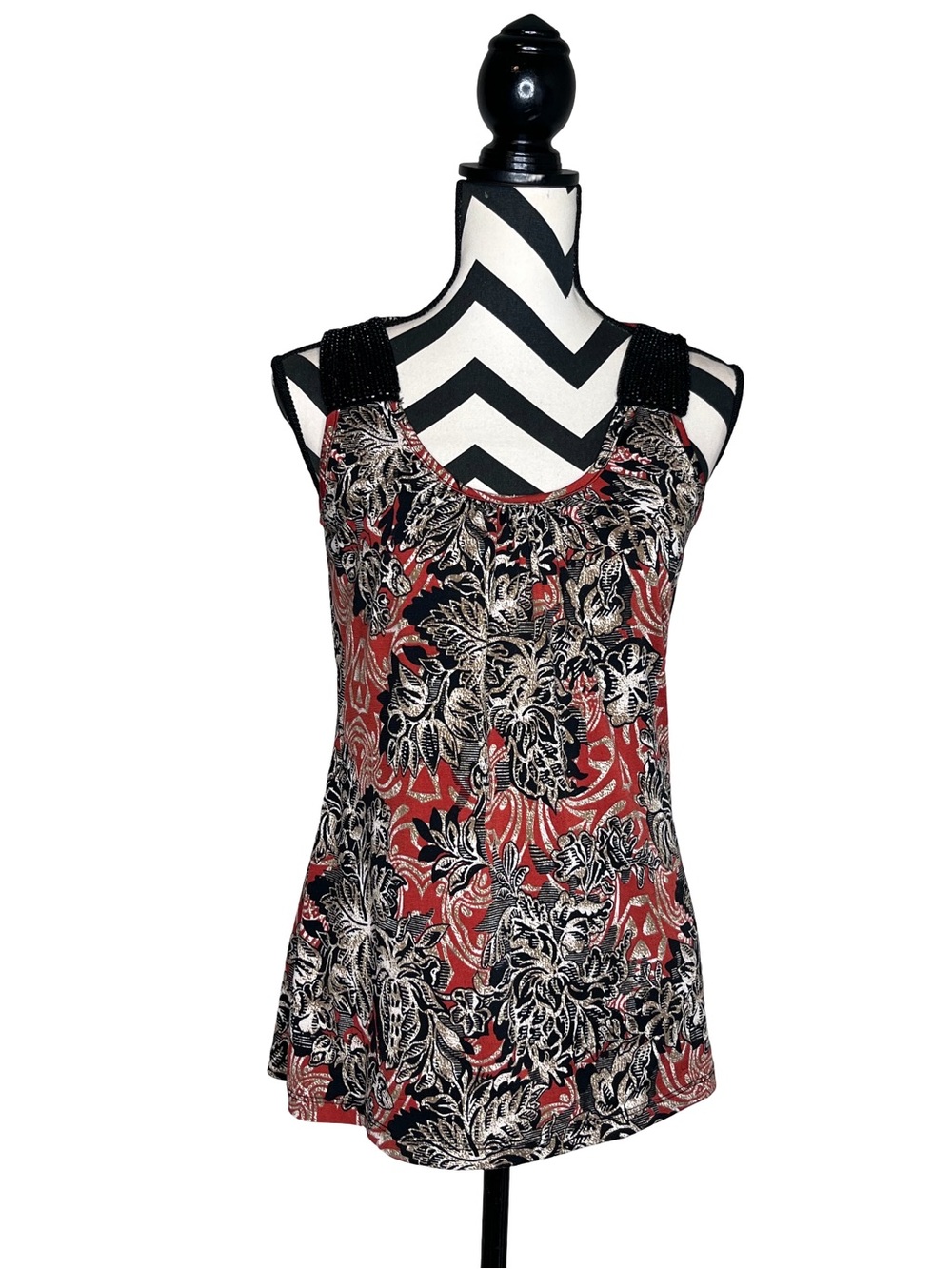 Y2K Whimsigoth Boho Fairy Grunge Witchy Botanical Stretch Sleeveless Top Sz M